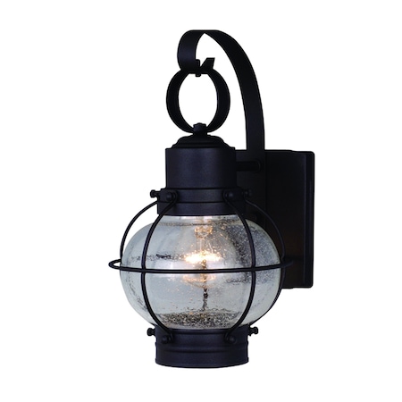 Vaxcel Chatham 1 Light Black Coastal Outdoor Wall Lantern Clear Glass OW21861TB